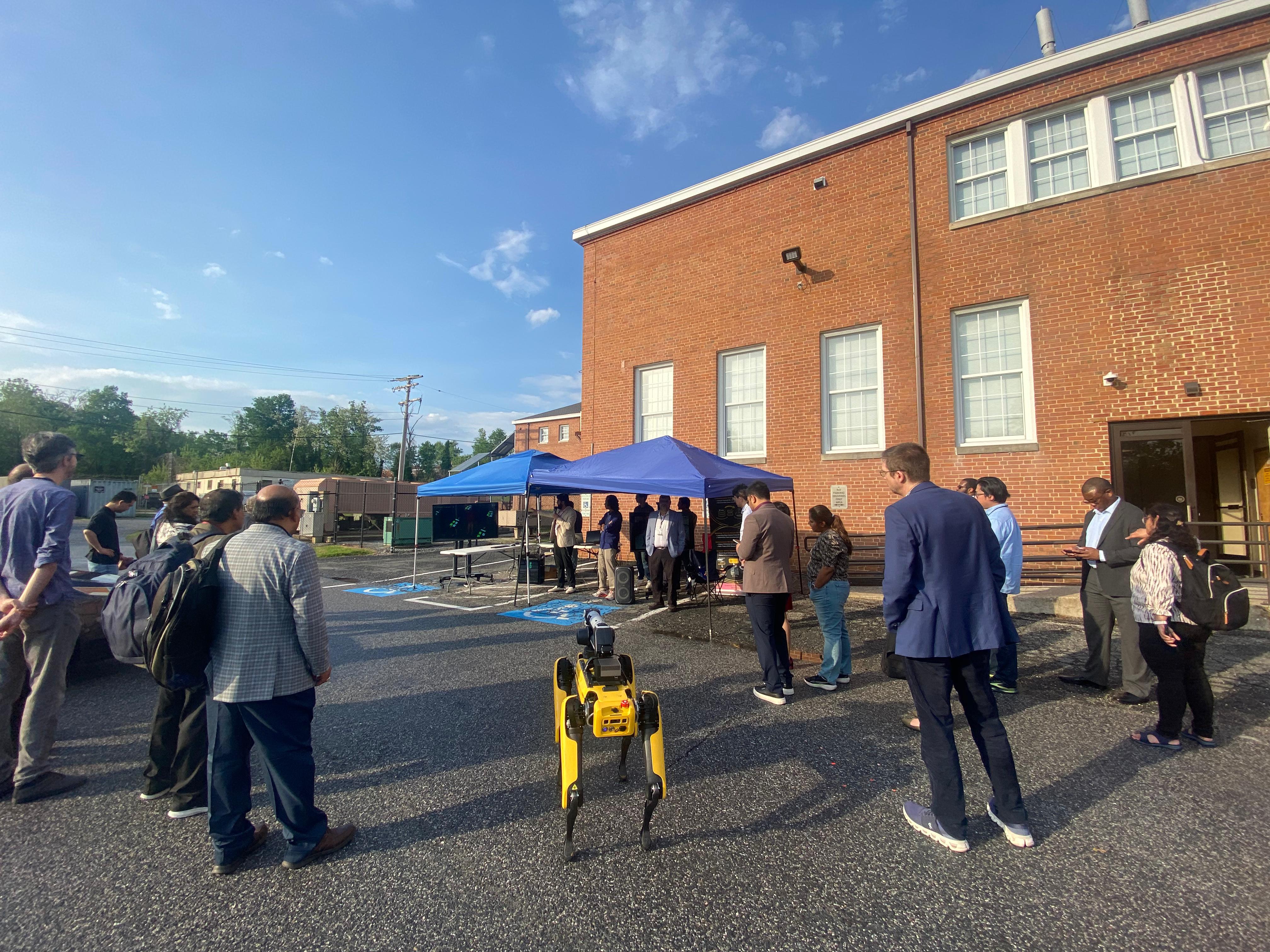 Participants observing NSF TRACE testbed demo